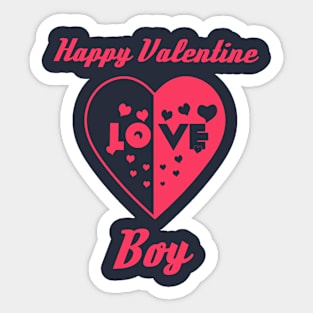 Heart in Love to Valentine Day Boy Sticker